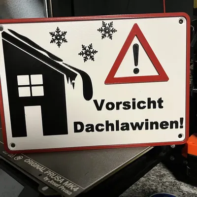 Biển Báo Cẩn Thận Tuyết Lở Trên Mái Nhà