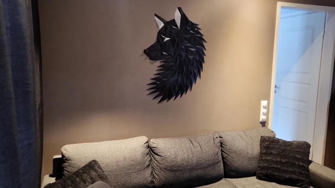 Nghệ thuật treo tường đầu Sói/Cáo hình học (Nhiều Bộ Phận) - Image 4