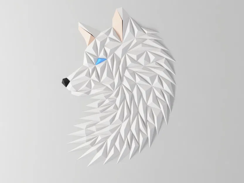 Nghệ thuật treo tường đầu Sói/Cáo hình học (Nhiều Bộ Phận) - Image 5