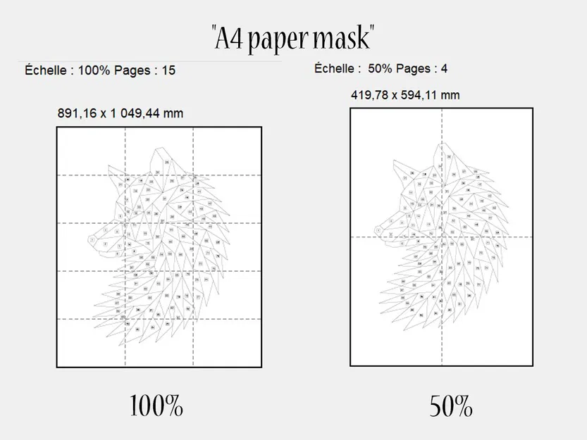 Nghệ thuật treo tường đầu Sói/Cáo hình học (Nhiều Bộ Phận) - Image 7