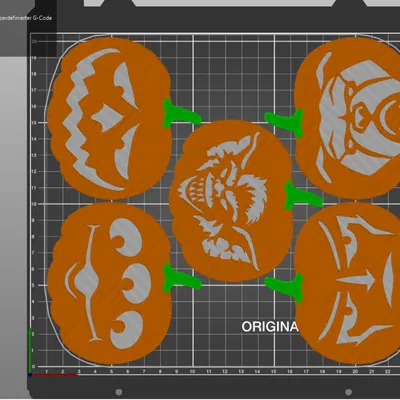Mặt bí ngô 3 màu (halloween)