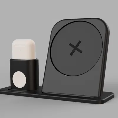 Apple 3 trong 1 Dock Sạc với Ikea Livboj QI (AirPods pro và thường)