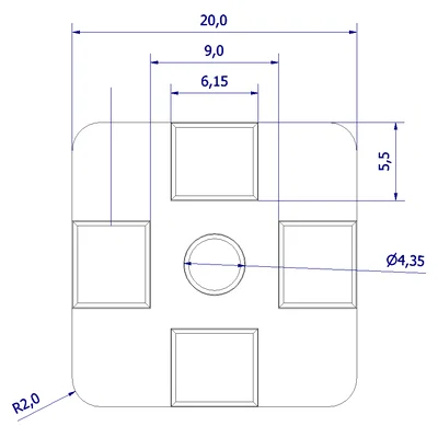 Nắp Chụp Thanh Nhôm 2020