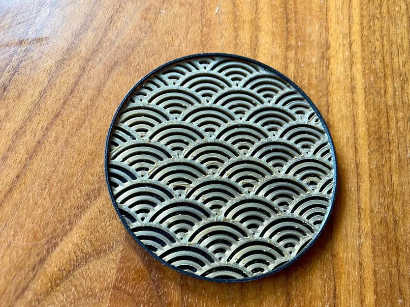 Đế lót ly họa tiết sóng Nhật Bản - Image 1