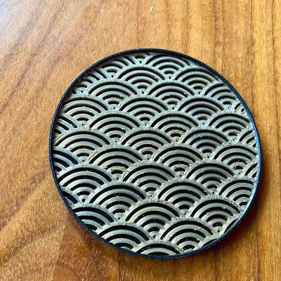 Đế lót ly họa tiết sóng Nhật Bản