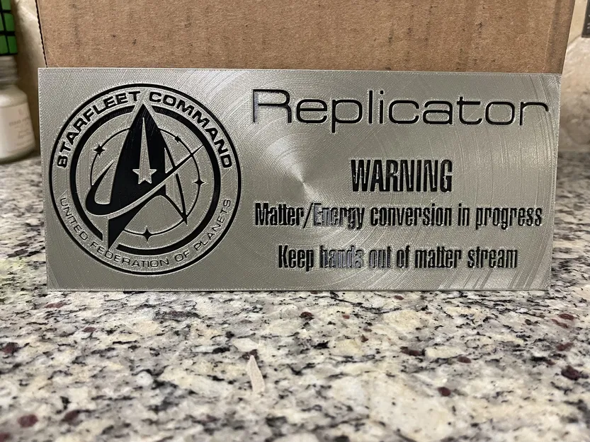 Biển cảnh báo nhiệt máy sao chép Star Trek cho máy in 3D - Image 1