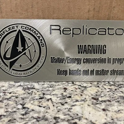 Biển cảnh báo nhiệt máy sao chép Star Trek cho máy in 3D