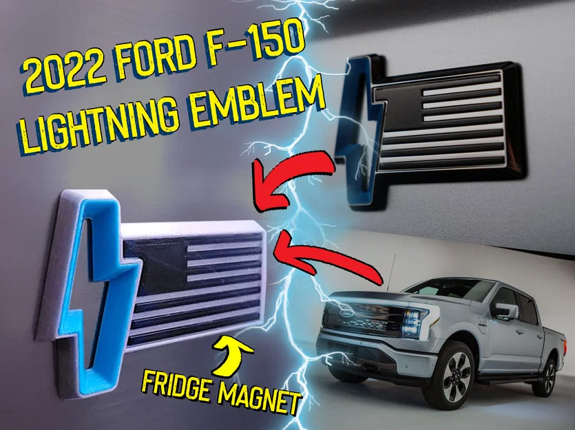 Nam châm Tủ lạnh Biểu tượng Cửa hậu 2022 FORD F-150 Lightning - Image 1