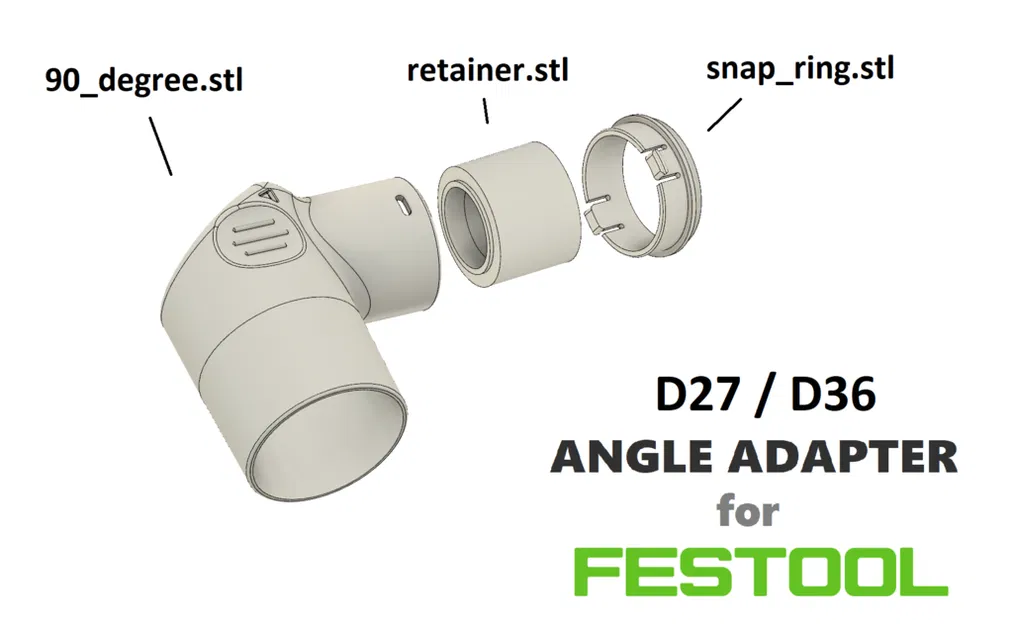 Adapter Góc Ống Hút Bụi Festool (D27 & D36) - Image 3