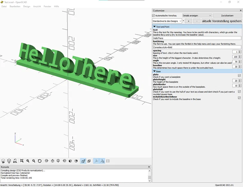 Biển Tên (tùy chỉnh, openscad) - Image 1