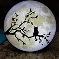 Mèo trên cành cây ngắm trăng lithophane - khúc nhạc trăng thanh - Thumbnail 1