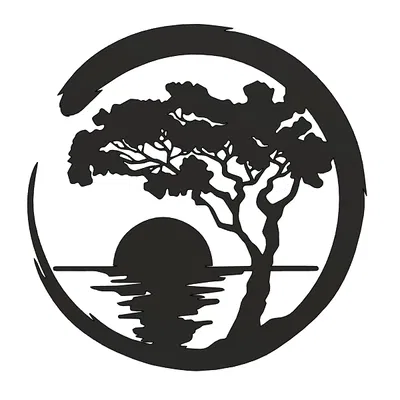 Mô hình Bonsai vào lúc hoàng hôn