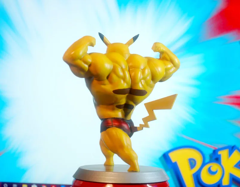 Pikachu Siêu Cơ Bắp - Mô hình 3D - Image 3