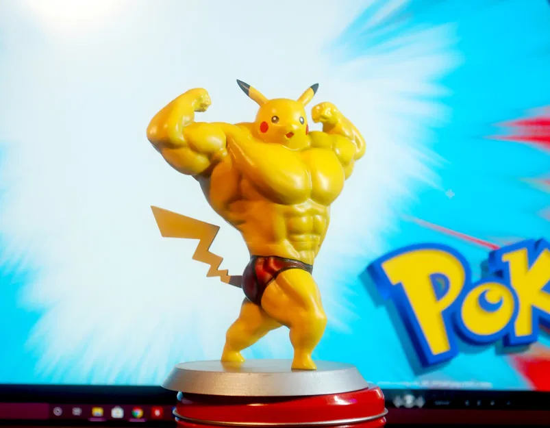 Pikachu Siêu Cơ Bắp - Mô hình 3D - Image 4