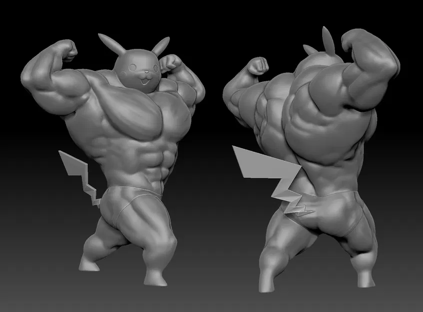 Pikachu Siêu Cơ Bắp - Mô hình 3D - Image 6