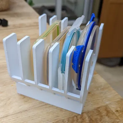 Giá Đỡ Nắp Hộp Tupperware (Tổ Chức Nhà Bếp)