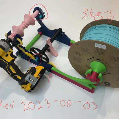 Pastamatic - Máy quấn chỉ cho Bambu Lab X1C/P1P AMS (trục vít tự đảo chiều)