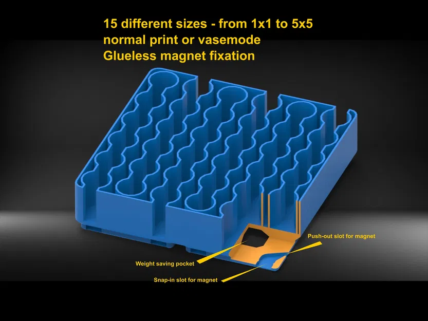 Hộp Pin - AAA - Gridfinity - Vasemode - 15 Kích thước Khác nhau - Image 1