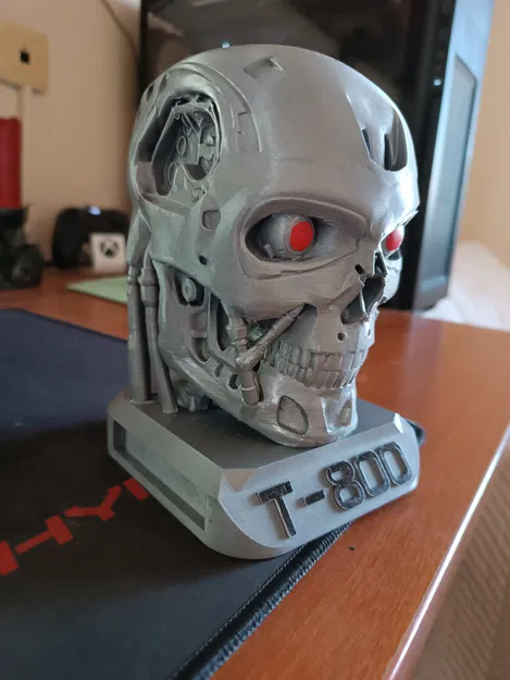 T800 Đầu Nội Rỗng Terminator Mịn In Được Có Đế (không phải ExoSkull) - Image 3