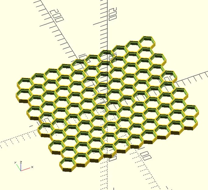 OpenSCAD Honeycomb Storage Wall có thể tùy chỉnh - Image 4