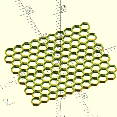 OpenSCAD Honeycomb Storage Wall có thể tùy chỉnh