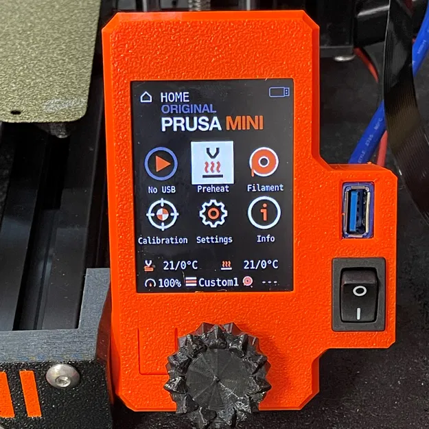 Vỏ LCD Mini+ có công tắc nguồn và cổng USB cùng nắp che lỗ - Image 1