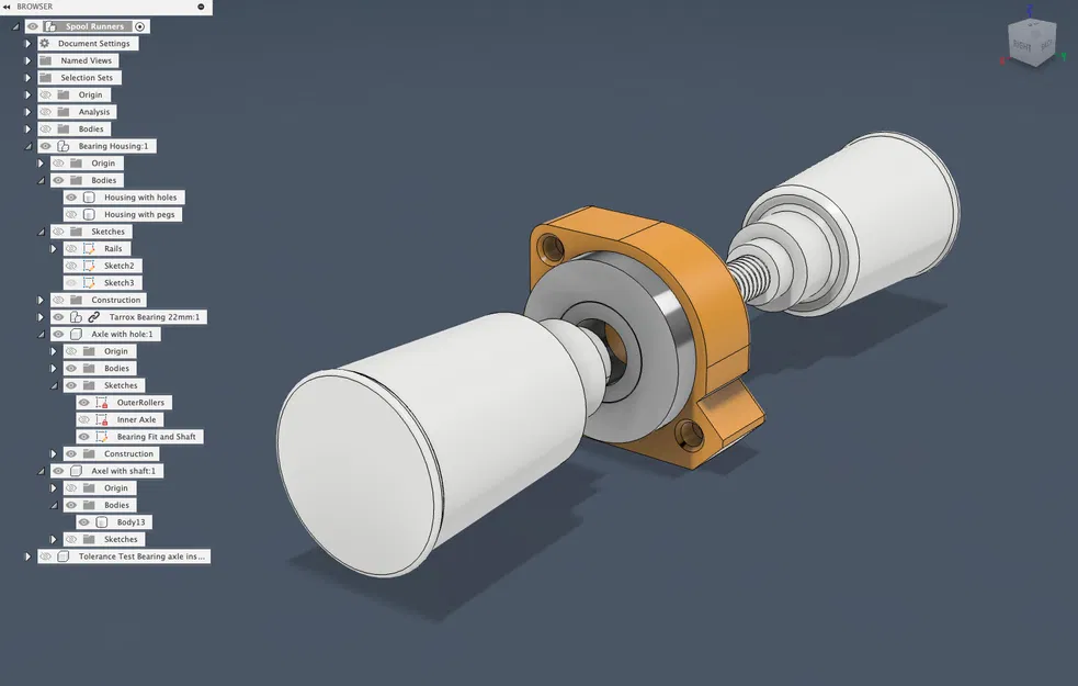 Con lăn cuộn sợi: Thiết kế trục ổ bi đơn - Image 4