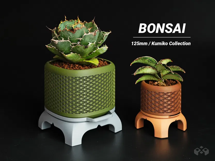 Chậu Bonsai Kumiko Superellipse có Chân đế - Image 1