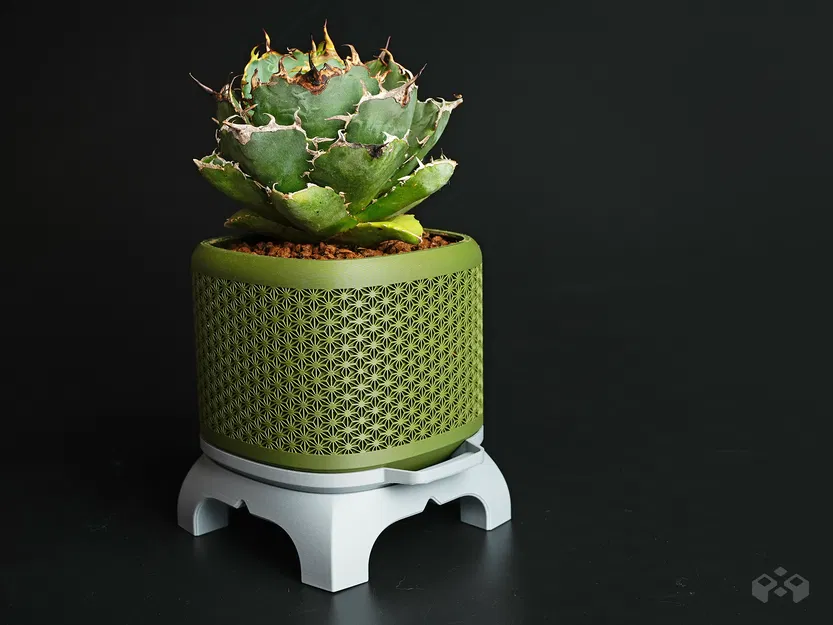 Chậu Bonsai Kumiko Superellipse có Chân đế - Image 3