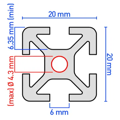 The HomeCube - Tùy chọn thanh nhôm rãnh 6mm