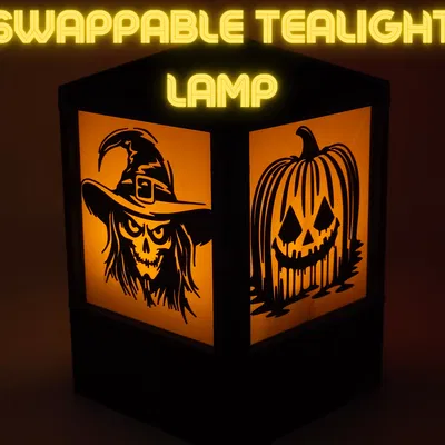 Đèn Lồng Tealight Biến Hình (Mặt bảng có thể thay đổi)