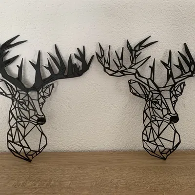 Đầu Tuần Lộc Phong Cách Low Poly