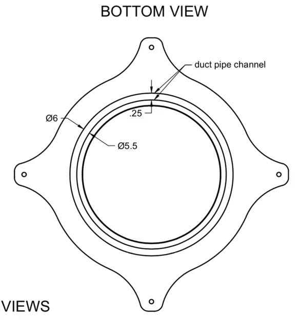Cổ áo gắn tường cho ống thoát khí máy lạnh 5.9 inch - Image 6
