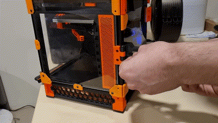 Voron 0: Tấm ốp lưng bản lề kèm giá đỡ cuộn dây filament - Thumbnail 1