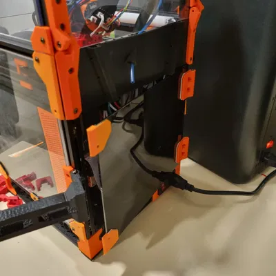 Voron 0: Tấm ốp lưng bản lề kèm giá đỡ cuộn dây filament