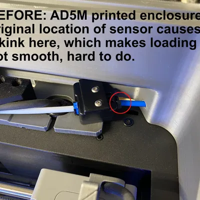 Giá đỡ cuộn dây Flashforge Adventurer 5M (AD5M) Cải tiến, Ống dẫn, Giá đỡ cảm biến đứt sợi + Giá đỡ cuộn dây gắn bên! v1.1