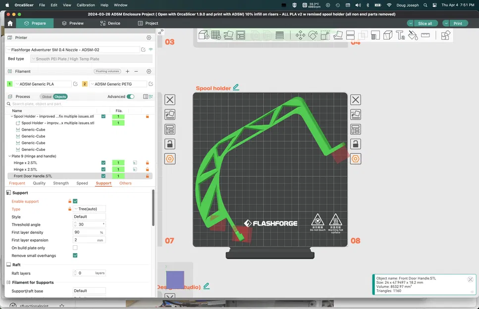 Giá đỡ cuộn dây Flashforge Adventurer 5M (AD5M) Cải tiến, Ống dẫn, Giá đỡ cảm biến đứt sợi + Giá đỡ cuộn dây gắn bên! v1.1 - Image 9