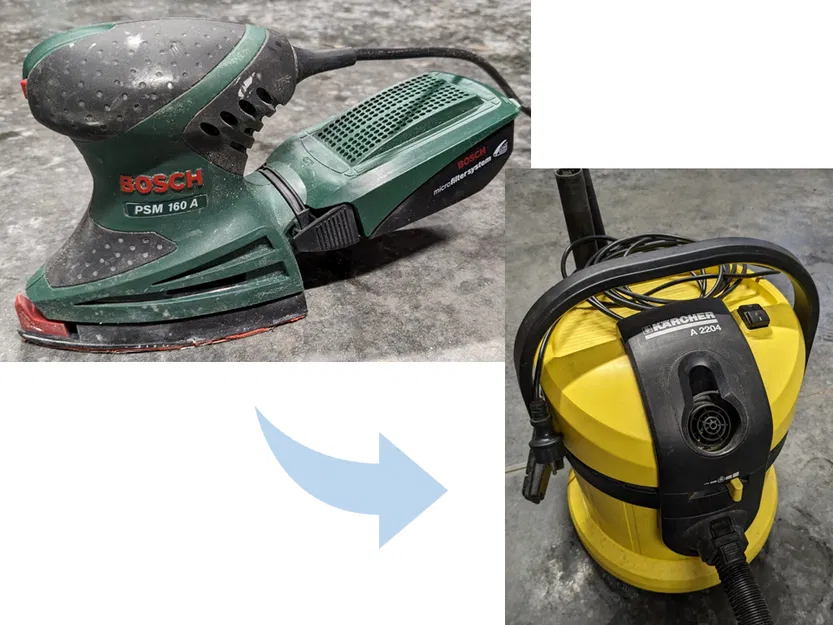Bộ chuyển đổi máy hút bụi: Bosh PSM 160 A sang Kärcher A2204 - Image 2