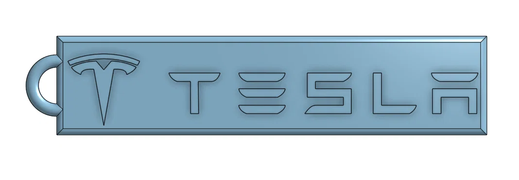 Móc khóa logo Tesla - Image 1