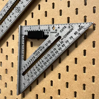 Thước Đo Swanson 7" Speed Square Cho Bảng Pegboard IKEA Skådis