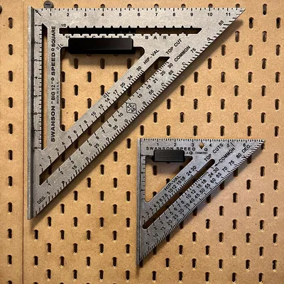 Thước Đo Swanson 7" Speed Square Cho Bảng Pegboard IKEA Skådis