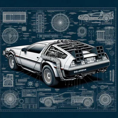 Bản Vẽ DMC DeLorean - Hueforge