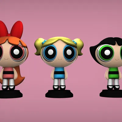 Mô hình Powerpuff Girls - In Đơn và Đa Vật liệu