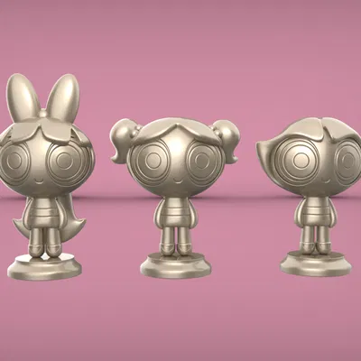 Mô hình Powerpuff Girls - In Đơn và Đa Vật liệu