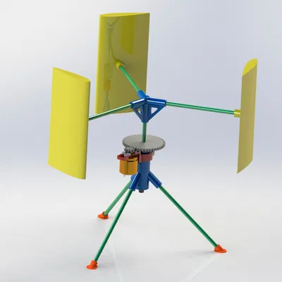 Tuabin gió Darrieus làm từ Bút chì và Bộ phận in 3D