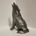 Chó Sói Howling Low Poly (Chỗ Cắm Dao Cạo / Đồ Trang Trí) - Thumbnail 1