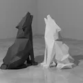 Chó Sói Howling Low Poly (Chỗ Cắm Dao Cạo / Đồ Trang Trí) - Thumbnail 2