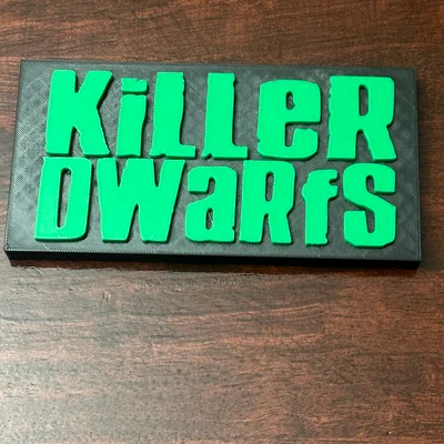 Biển hiệu ban nhạc Killer Dwarfs thập niên 80