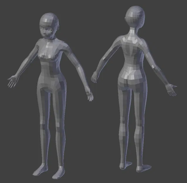 Mẫu Nhân Vật Nữ Anime Cơ Bản - Image 1