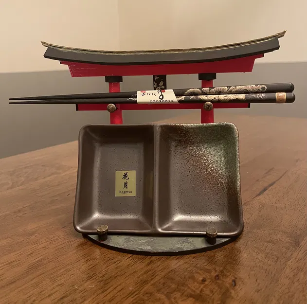 Mô Hình Trưng Bày Chén Nước Chấm Và Đũa Cổng Torii - Image 1